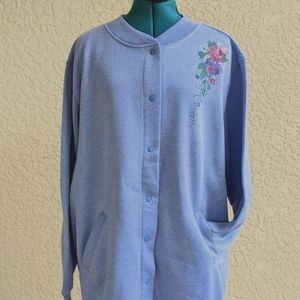 Grandma Fleece jacket hand painted with puff paint Great Gift 🎁